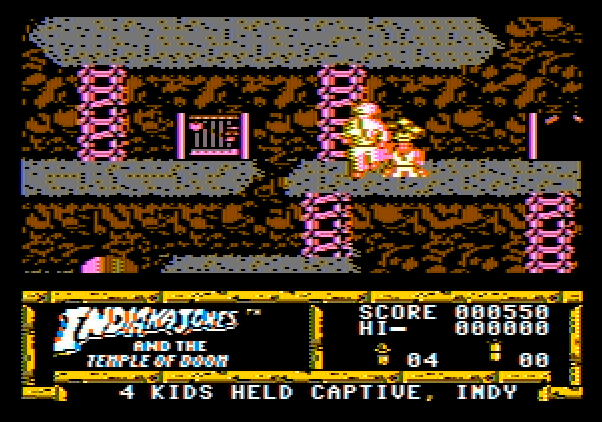 Indiana Jones and the Temple of Doom Apple II Screenshot: A thuggee guard got me!