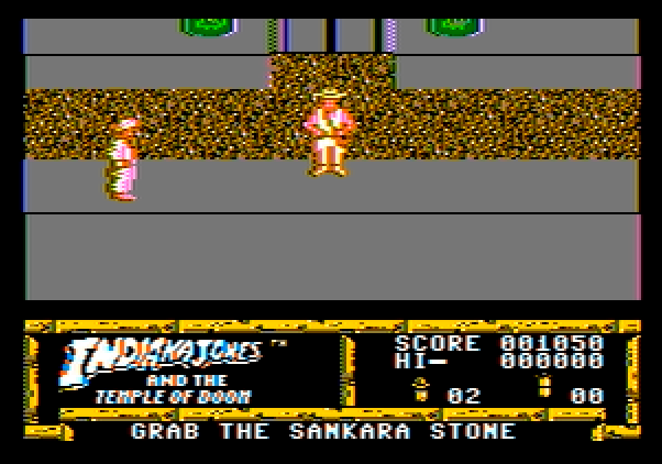 Indiana Jones and the Temple of Doom Apple II Screenshot: The temple; time to acquire the first Sankara Stone!