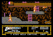 Indiana Jones and the Temple of Doom for Apple II - Mola Ram sometimes appears; use the whip on the flaming hearts he throws at you.
