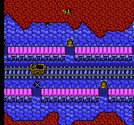 Indiana Jones and the Temple of Doom NES / Famicom Screenshot: Riding in the mine cart...