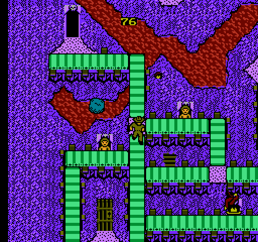 Indiana Jones and the Temple of Doom NES / Famicom Screenshot: Navigating the maze of platforms...