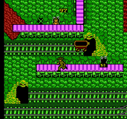 Indiana Jones and the Temple of Doom NES / Famicom Screenshot: Running along another conveyer...