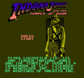 Indiana Jones and the Temple of Doom for NES / Famicom - Title screen.