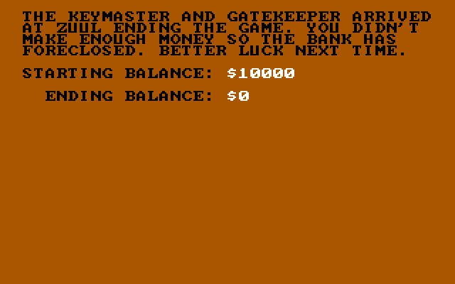 Ghostbusters IBM PC/Compatibles Screenshot: Lost this round...