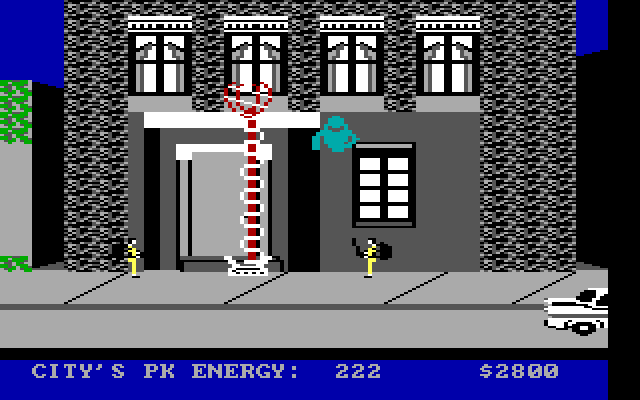Ghostbusters IBM PC/Compatibles Screenshot: Trying to catch a ghost, but missed!