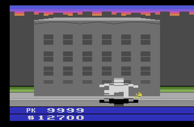 Ghostbusters Atari 2600 Screenshot: Squashed by a marshmallow man!