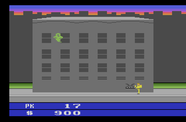 Ghostbusters Atari 2600 Screenshot: A ghost! First, place the trap...