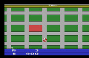 Ghostbusters for Atari 2600 - Game start; visit red blocks to bust ghosts.