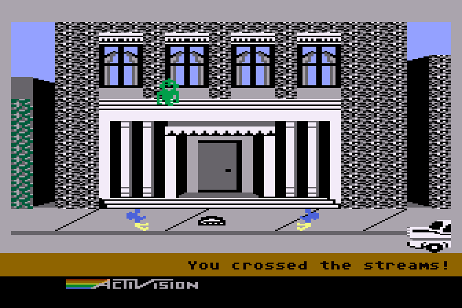 Ghostbusters Atari 8-bit Screenshot: Oops, I crossed the streams...