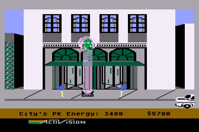 Ghostbusters Atari 8-bit Screenshot: Ghost caught!