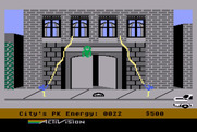 Ghostbusters for Atari 8-bit - A ghost! Let's see if I can catch it...