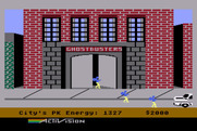 Ghostbusters for Atari 8-bit - Visit Ghostbusters HQ to replenish staff and supplies.