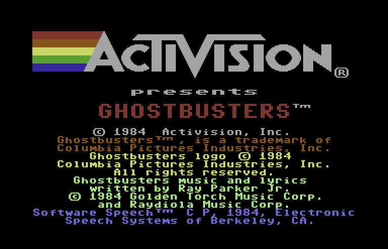 Ghostbusters Commodore 64 Screenshot: Loading screen.