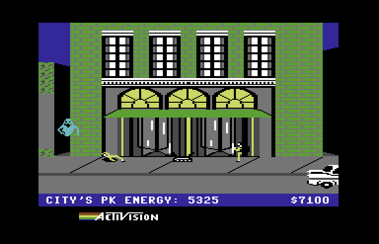 Ghostbusters Commodore 64 Screenshot: He slimed me!