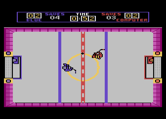 Hat Trick Atari 7800 Screenshot: Facing off...