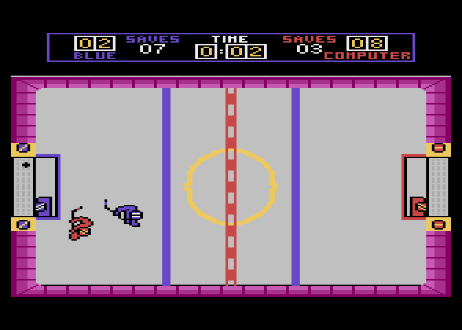 Hat Trick Atari 7800 Screenshot: Computer player scores...