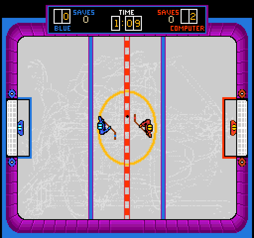 Hat Trick Arcade Screenshot: Face off.