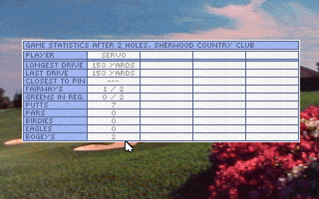 Jack Nicklaus Golf & Course Design: Signature Edition IBM PC/Compatibles Screenshot: The game keeps track of some stats.