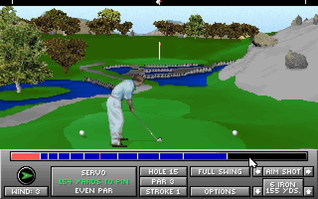 Jack Nicklaus Golf & Course Design: Signature Edition IBM PC/Compatibles Screenshot: A short par 3.