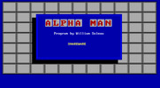 Alpha Man for IBM PC/Compatibles - Title screen.