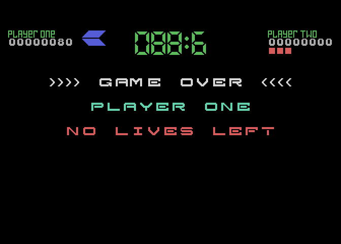 Tower Toppler Atari 7800 Screenshot: Game over.