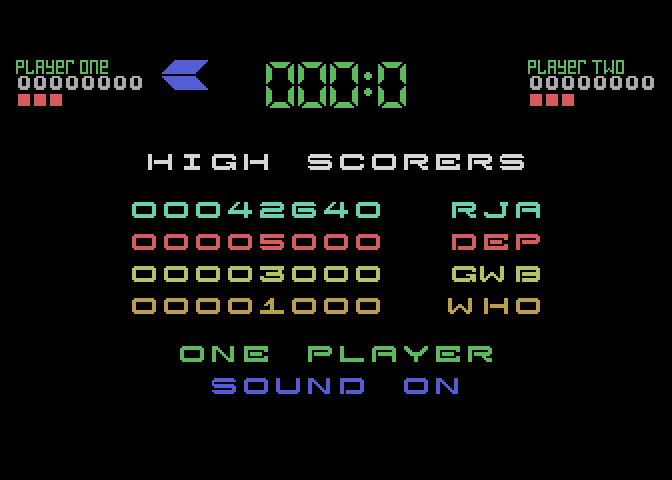 Tower Toppler Atari 7800 Screenshot: High scores.