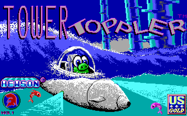 Tower Toppler IBM PC/Compatibles Screenshot: North American title screen.