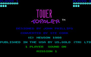 Tower Toppler for IBM PC/Compatibles - Main menu.
