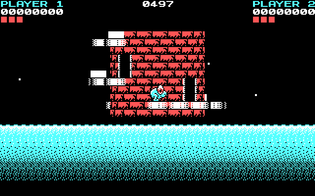 Tower Toppler IBM PC/Compatibles Screenshot: Start of the first level.