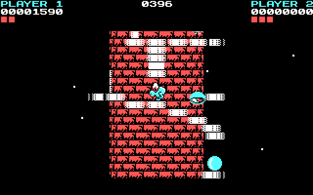 Tower Toppler IBM PC/Compatibles Screenshot: Climbing some stairs...