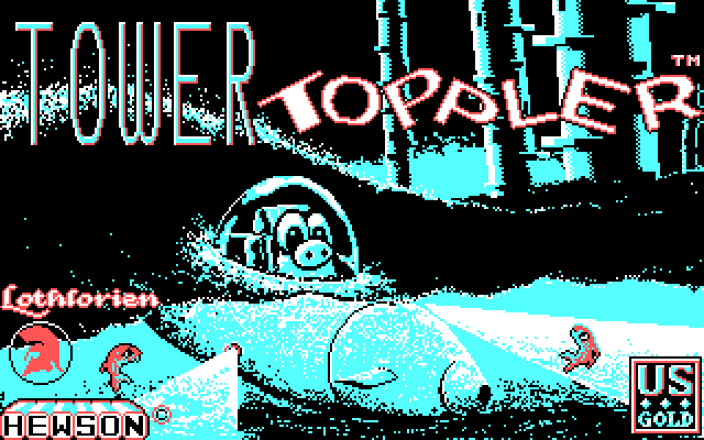 Tower Toppler IBM PC/Compatibles Screenshot: North American title screen.