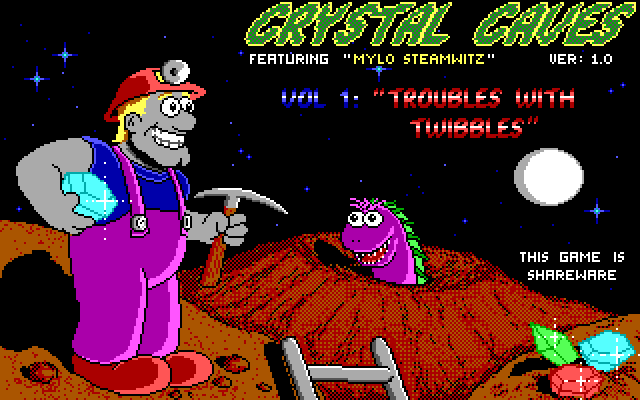 Crystal Caves IBM PC/Compatibles Screenshot: Title screen.