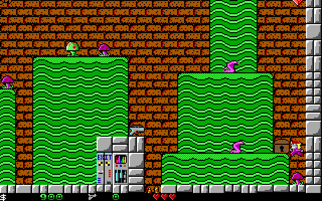 Crystal Caves IBM PC/Compatibles Screenshot: Lots of platforms to jump on here...