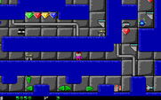 Crystal Caves for IBM PC/Compatibles - The tunnel is narrow here making it difficult to dodge obstacles.