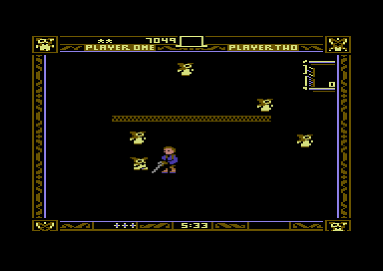 Gremlins Commodore 64 Screenshot: Some rounds have only mogwai initially...