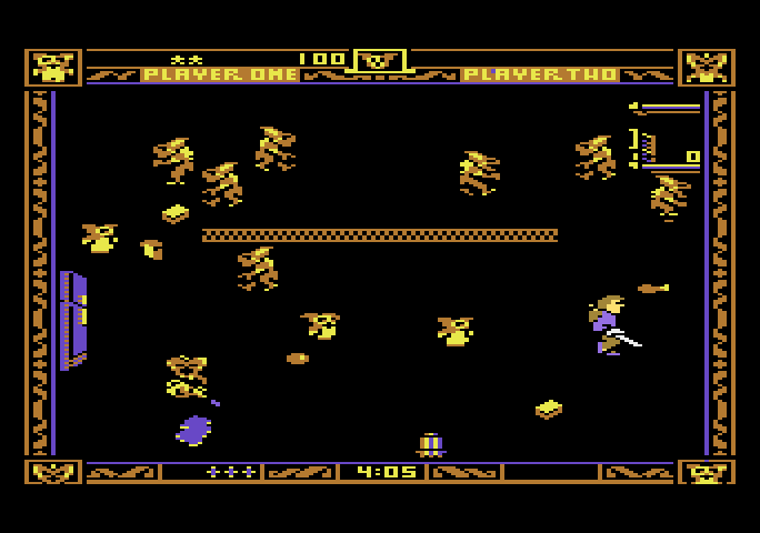 Gremlins Atari 5200 Screenshot: More and more gremlins appear as the game progresses...