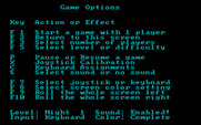 Gremlins for IBM PC/Compatibles - Game options.