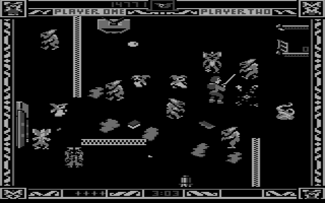 Gremlins IBM PC/Compatibles Screenshot: Attacking gremlins...