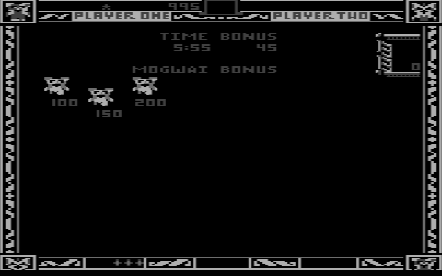 Gremlins IBM PC/Compatibles Screenshot: Mogwai bonus at the end of the level.