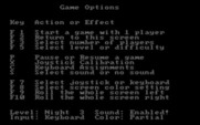 Gremlins for IBM PC/Compatibles - Game options screen.