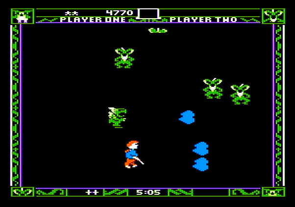 Gremlins Apple II Screenshot: Some of the levels feature nothing but gremlins.
