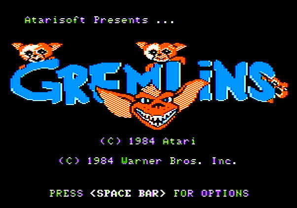 Gremlins Apple II Screenshot: Title screen.