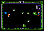 Gremlins for Apple II - The game begins on this easy level.