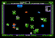 Gremlins for Apple II - The TV at the top of the screen will distract the mogwai.