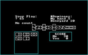 Mack's Domino Parlor for IBM PC/Compatibles - The computer player is winning so far.