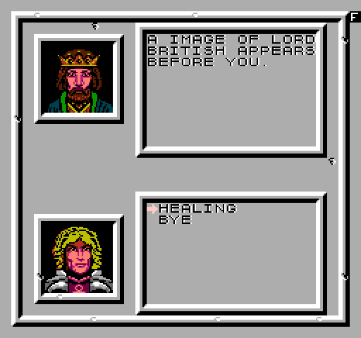 Ultima V: Warriors of Destiny NES / Famicom Screenshot: Need some healing?