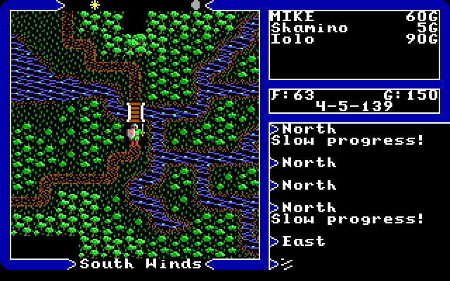 Ultima V: Warriors of Destiny IBM PC/Compatibles Screenshot: Travelling the world...