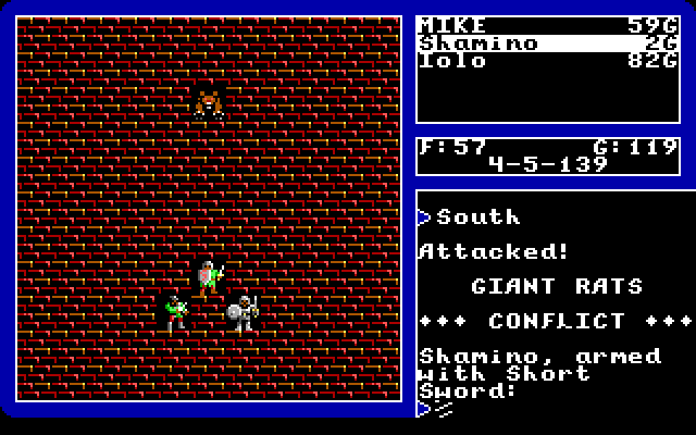 Ultima V: Warriors of Destiny IBM PC/Compatibles Screenshot: Battle time!