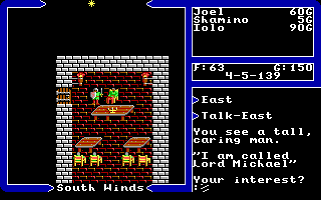 Ultima V: Warriors of Destiny IBM PC/Compatibles Screenshot: Talking to a character...