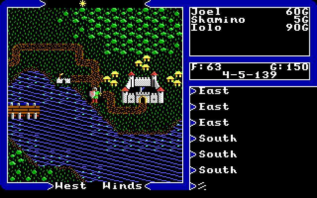 Ultima V: Warriors of Destiny IBM PC/Compatibles Screenshot: Outside the castle where Lord British lives...